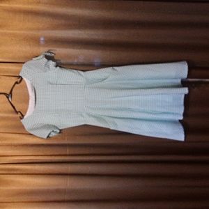 Shabby Apple retro look dress green white check size 2